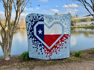 Exploding Heart of Texas Quilt Kit - Canvas