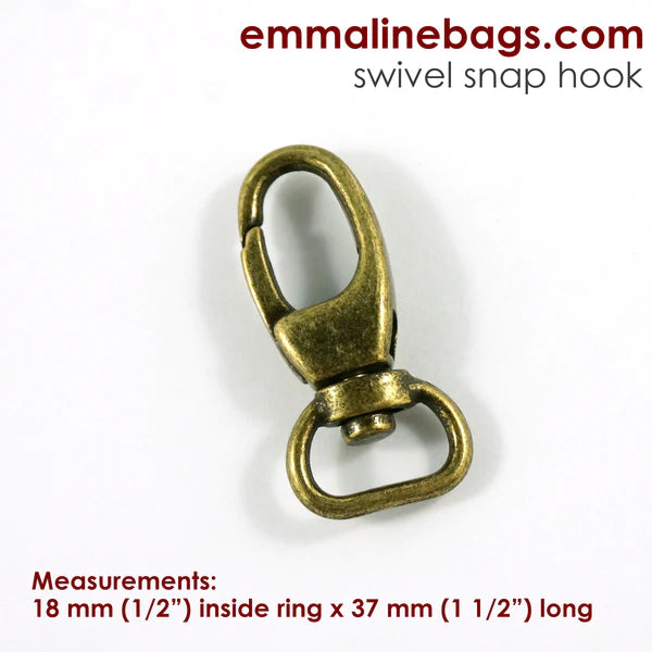 Emmaline, Swivel Snap Hook 1 Designer Profile, Antique Brass (2 pck)