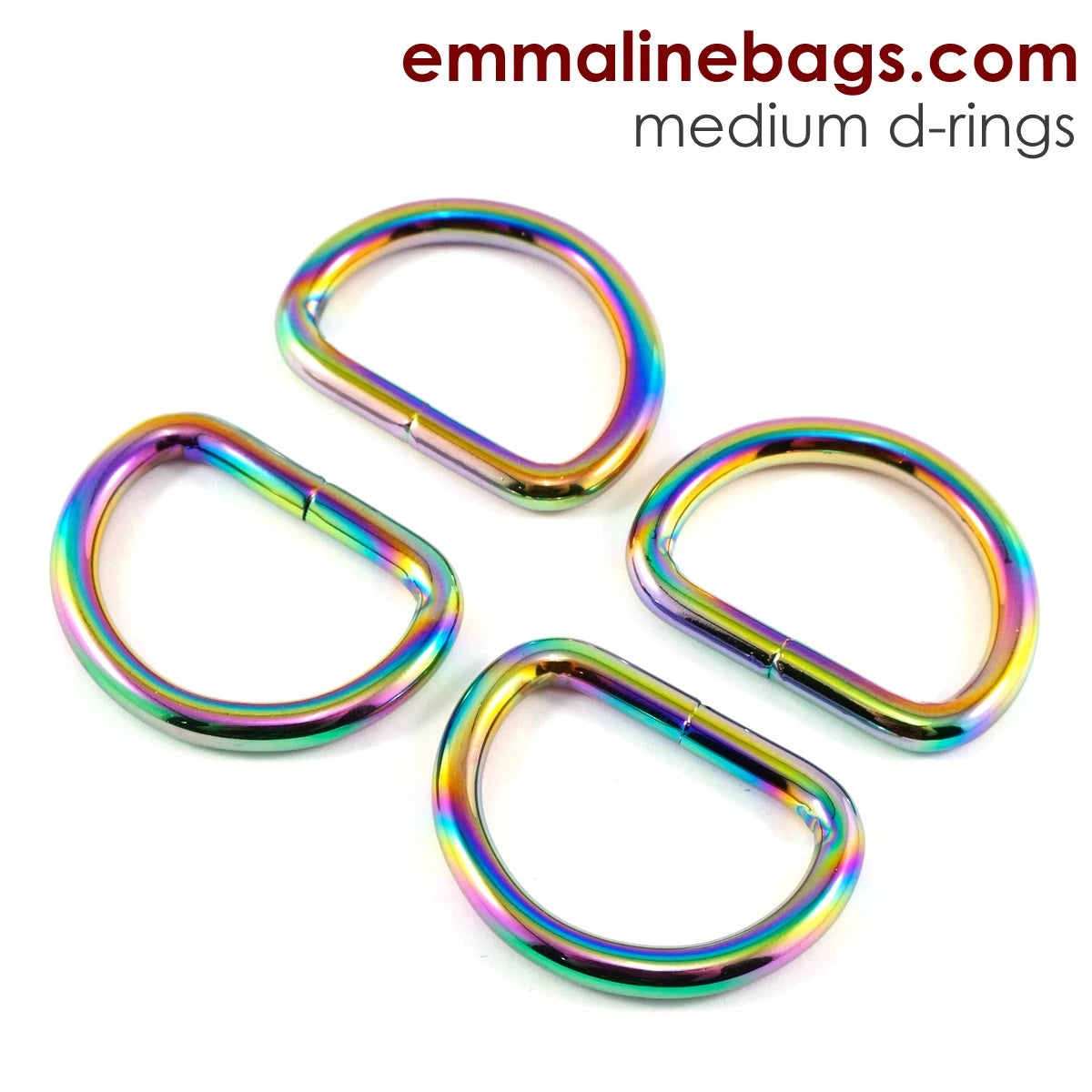 25mm Metal D-Rings For Bags- 4 Colours- Pack Of 2 – Pound A Metre