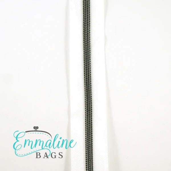 Emmaline Zippers by the Yard - White Tape SIZE 5 – Threaded Lines
